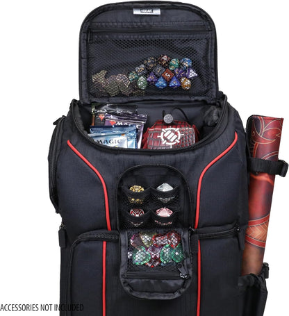 USA Gear MTG-Rucksack, Kompatibel mit Magic the Gathering, MTG-Deck und mehr - TCG-Rucksack Tasche mit Schultergurten, anpassbaren Trennwänden, TCG-Spielmattenhalter, Ordnerfach (Rot