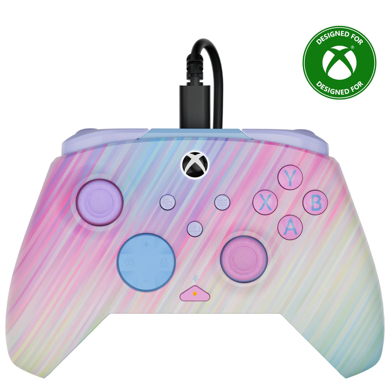Turtle Beach Rematch Advanced Cotton Candy bedrade gamingcontroller Gelicentieerd voor Xbox Series X|S, Xbox One en Windows PC met Glow-in-the-dark, herinstelbare knoppen en hairtriggers.