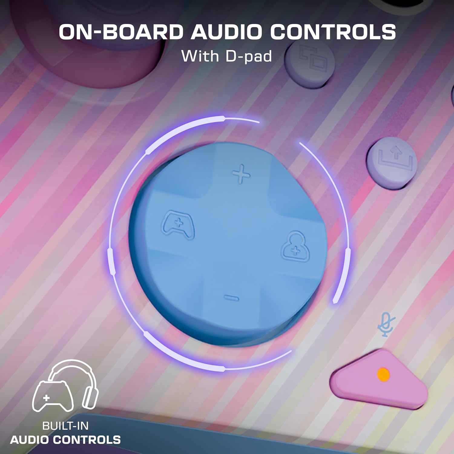 Turtle Beach Rematch Advanced Cotton Candy bedrade gamingcontroller Gelicentieerd voor Xbox Series X|S, Xbox One en Windows PC met Glow-in-the-dark, herinstelbare knoppen en hairtriggers.