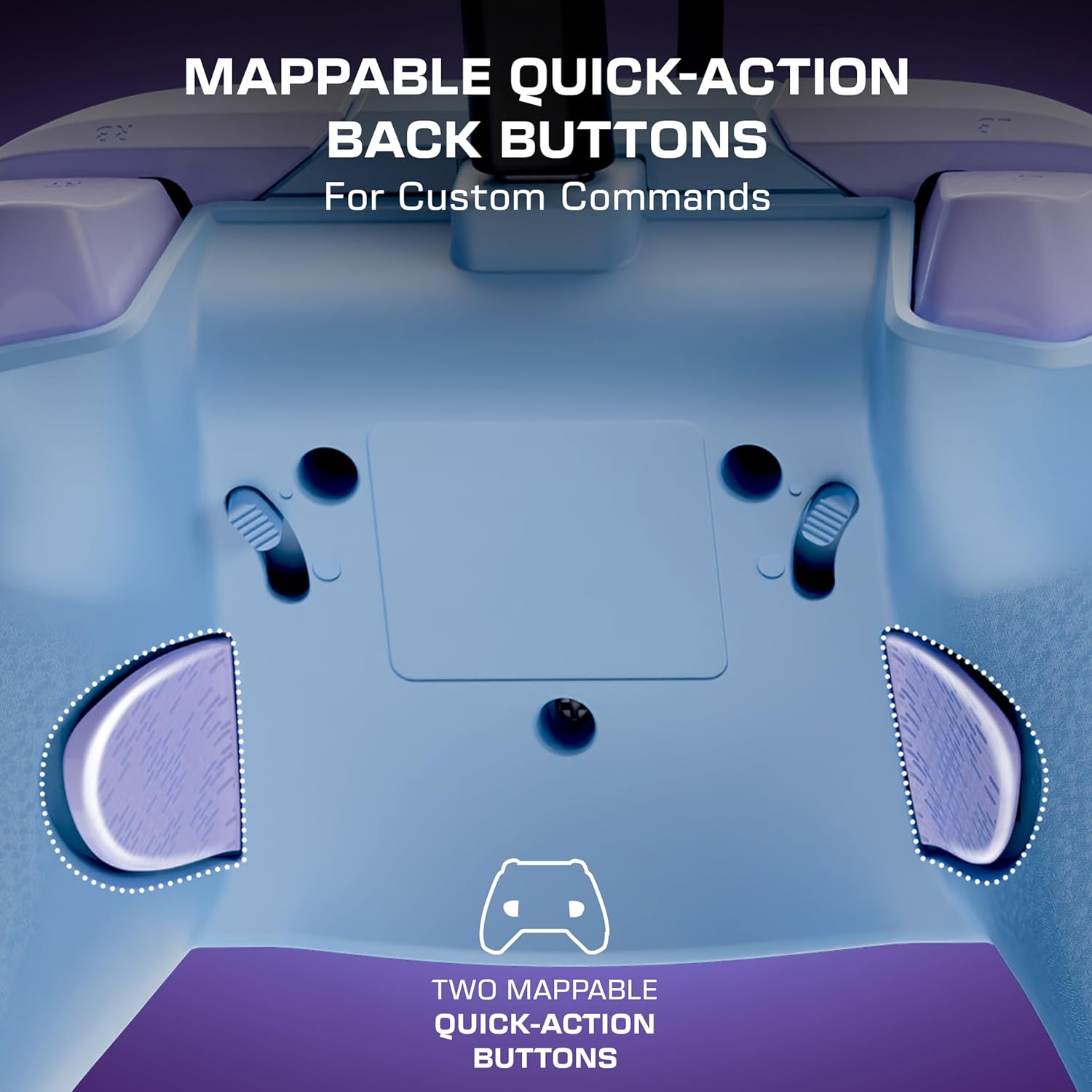 Turtle Beach Rematch Advanced Cotton Candy bedrade gamingcontroller Gelicentieerd voor Xbox Series X|S, Xbox One en Windows PC met Glow-in-the-dark, herinstelbare knoppen en hairtriggers.
