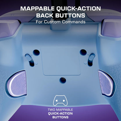 Turtle Beach Rematch Advanced Cotton Candy bedrade gamingcontroller Gelicentieerd voor Xbox Series X|S, Xbox One en Windows PC met Glow-in-the-dark, herinstelbare knoppen en hairtriggers.