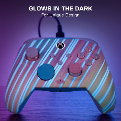 Turtle Beach Rematch Advanced Cotton Candy bedrade gamingcontroller Gelicentieerd voor Xbox Series X|S, Xbox One en Windows PC met Glow-in-the-dark, herinstelbare knoppen en hairtriggers.