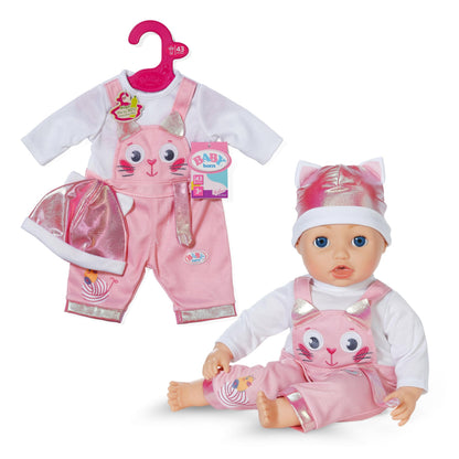 BABY born Kittenonesie, romperpak met lange mouwen met tuinbroek incl. muts, 839430 Zapf Creation