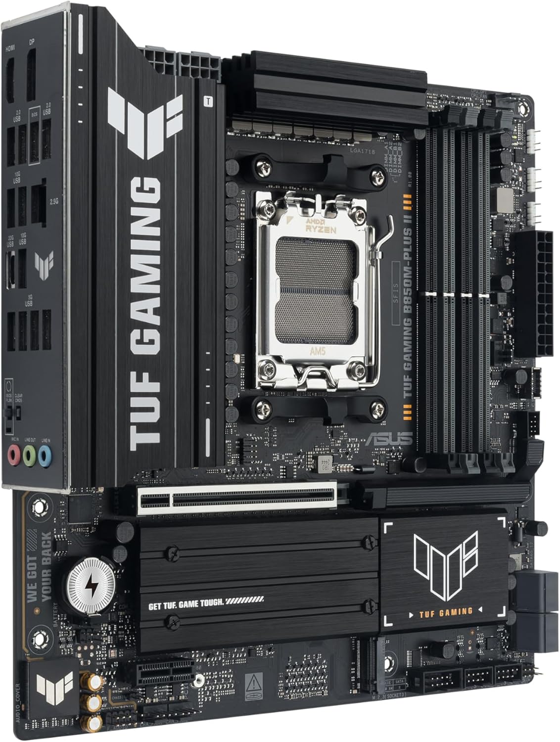 ASUS TUF Gaming B850M-PLUS II Motherboard Socket AMD AM5 (AMD B850, mATX, DDR5 Memory, 1x PCIe 5.0 M.2, 2x PCIe 4.0 M.2, Aura Sync