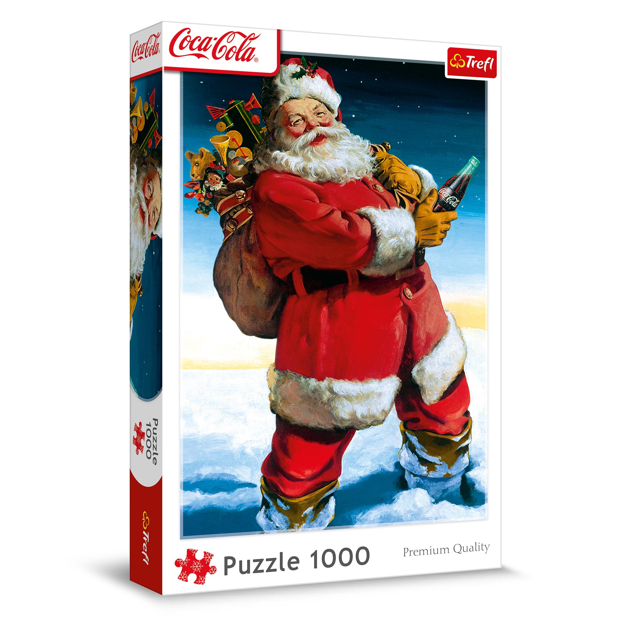 Trefl - Coca-Cola, Sinterklaas in de sneeuw - Puzzel met 1000 stukjes - Kerstpuzzel, voor volwassenen en kinderen vanaf 14 jaar