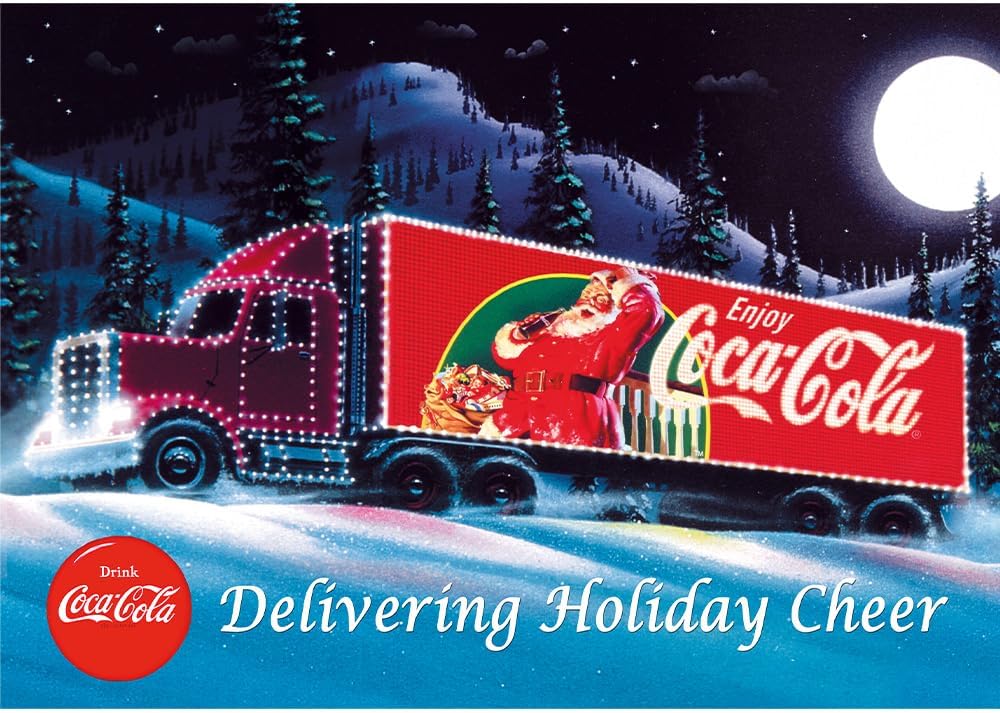 Trefl - Coca-Cola, Kerstvrachtwagen - Puzzel met 1000 stukjes - Kerstpuzzel, voor volwassenen en kinderen vanaf 14 jaar