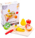 Dorjee - D3.010 - Houten speelgoed snijset fruit - met houten snijplank en mes - vanaf 18 maanden.