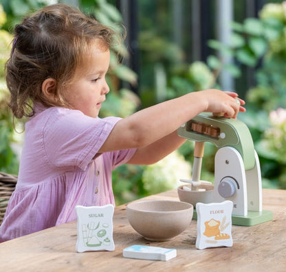 Dorjee- D3.006- Houten Staafmixer - Imitatie van Huishoudelijke Apparaten - Houten speelgoed voor kinderen vanaf 3 jaar - Imitatie van Kookspeelgoed - Bevat 14 onderdelen