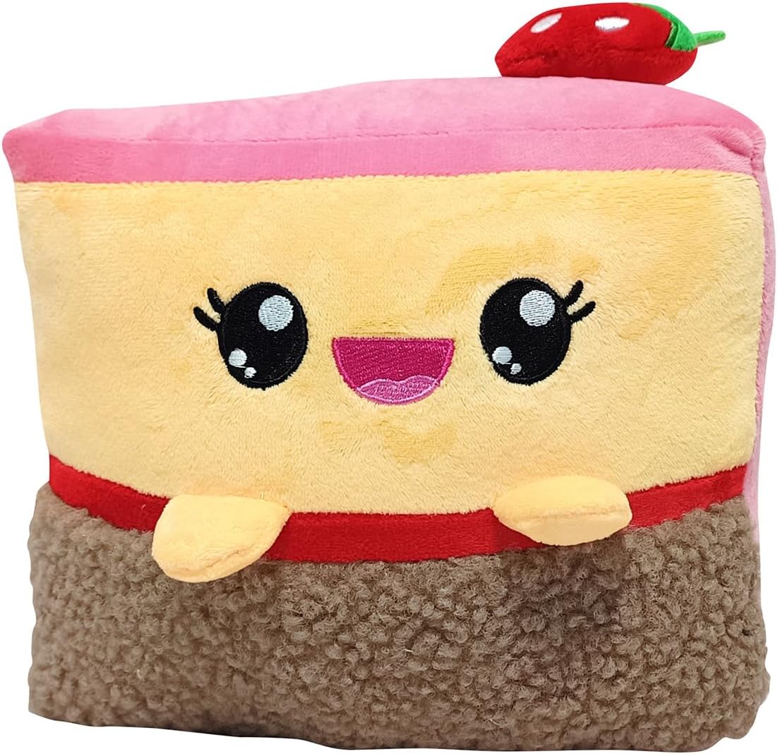 Joytoy - Yummis Fresa der Kuchen Plüsch 21x16x21 cm, Rosa, Braun, Rot