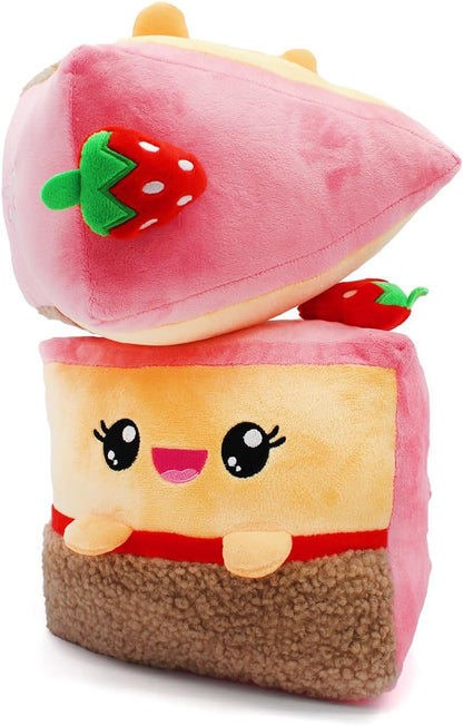Joytoy - Yummis Fresa der Kuchen Plüsch 21x16x21 cm, Rosa, Braun, Rot