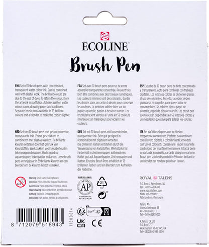 Bruynzeel - Ecoline Brush Pen set Botanisch 10 Kleuren