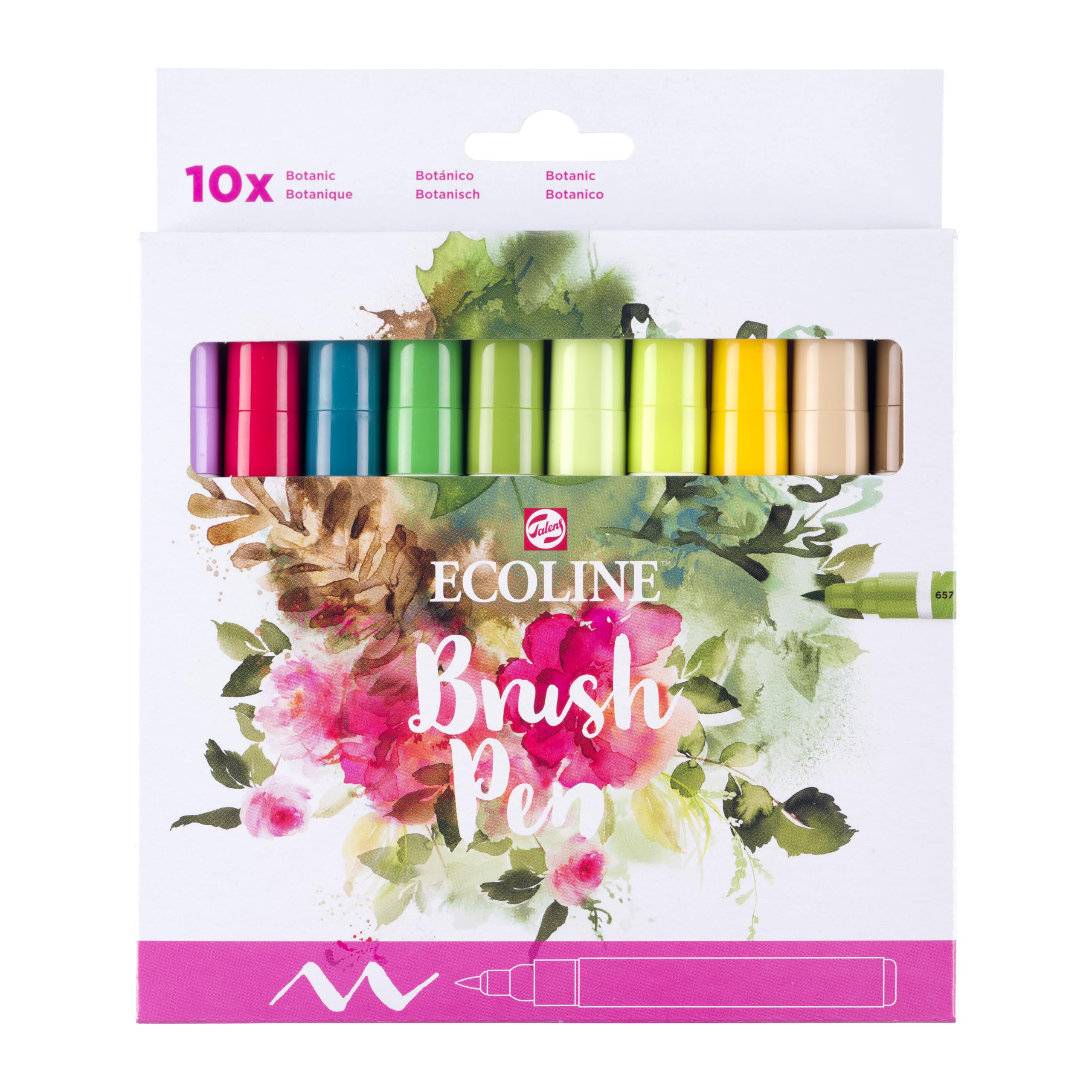 Bruynzeel - Ecoline Brush Pen set Botanisch 10 Kleuren