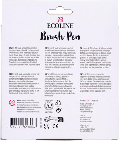 Bruynzeel - Ecoline Brush Pen set Portret 10 Kleuren