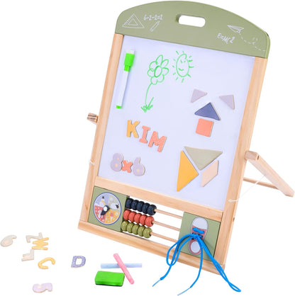 Engelhart - 606050 - Omkeerbaar bord in zwart/wit met magneet - Incl. accessoires - Plaats op tafel - Vanaf 3 jaar