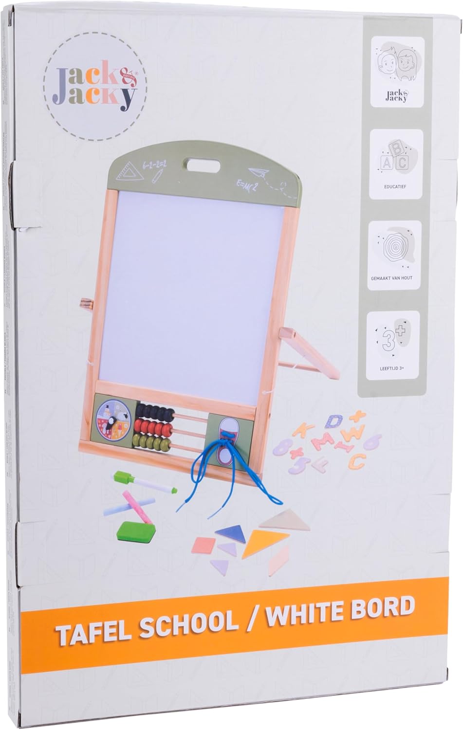 Engelhart - 606050 - Omkeerbaar bord in zwart/wit met magneet - Incl. accessoires - Plaats op tafel - Vanaf 3 jaar
