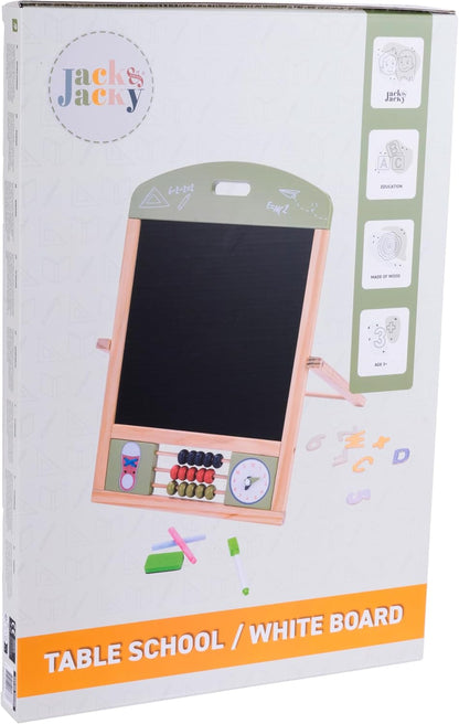 Engelhart - 606050 - Omkeerbaar bord in zwart/wit met magneet - Incl. accessoires - Plaats op tafel - Vanaf 3 jaar