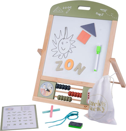 Engelhart - 606050 - Omkeerbaar bord in zwart/wit met magneet - Incl. accessoires - Plaats op tafel - Vanaf 3 jaar