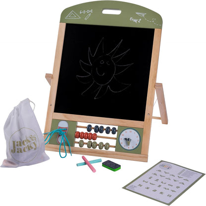 Engelhart - 606050 - Omkeerbaar bord in zwart/wit met magneet - Incl. accessoires - Plaats op tafel - Vanaf 3 jaar