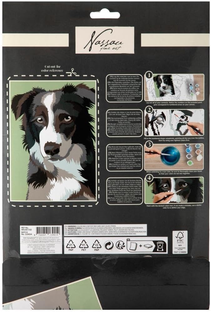 Nassau Fine Art - Nassau Schilderen op Nummer Hond - incl. 9 Verfpotjes en Penseel