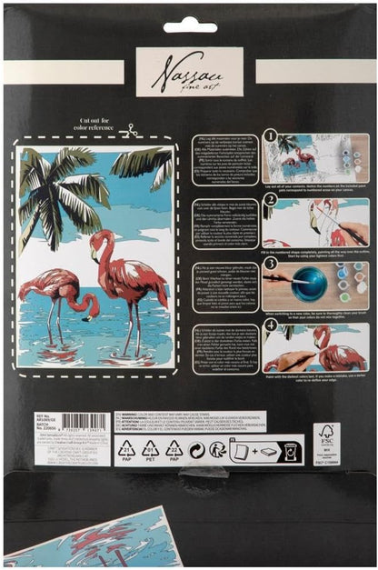 Nassau Fine Art - Nassau Schilderen op Nummer Flamingo - incl. 9 Verfpotjes en Penseel