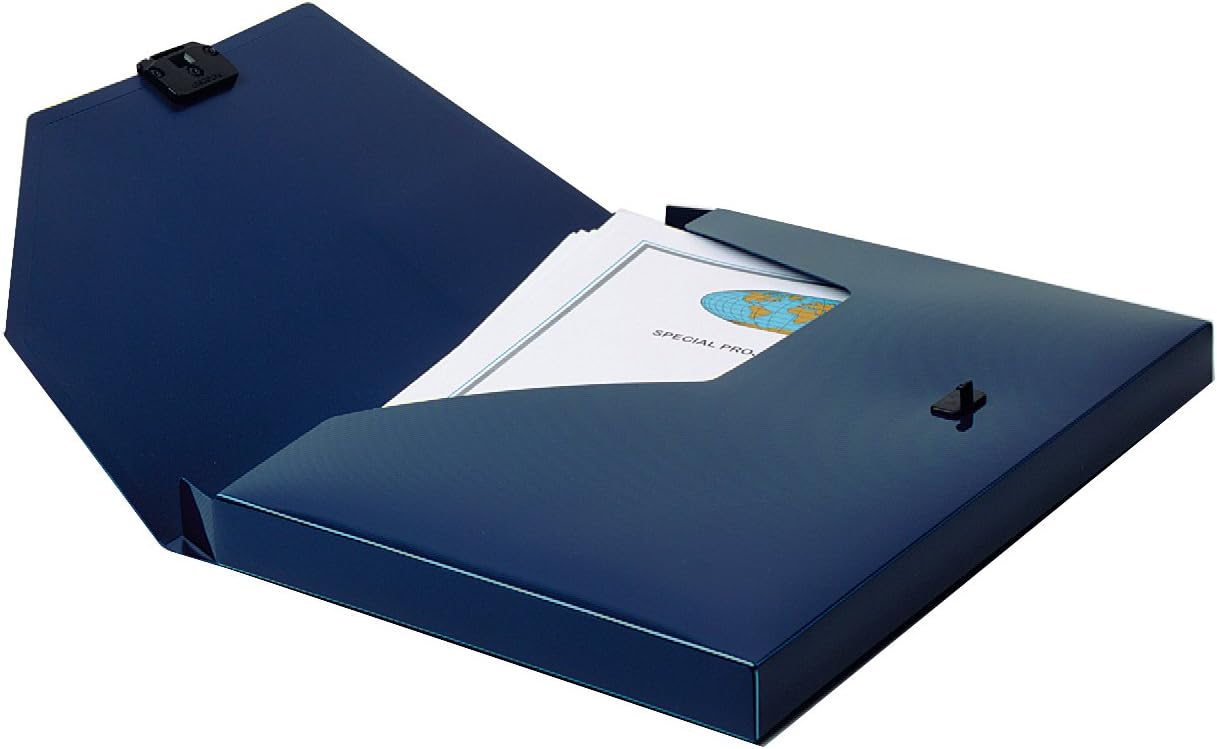 Snopake A4 DocBox Dark Blue 25mm Box File with Push Lock  Ref: 12845