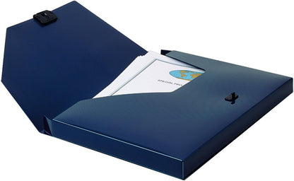 Snopake A4 DocBox Dark Blue 25mm Box File with Push Lock  Ref: 12845