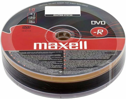 Maxell DVD-R 16x 10-Piece Shrink Wrap.