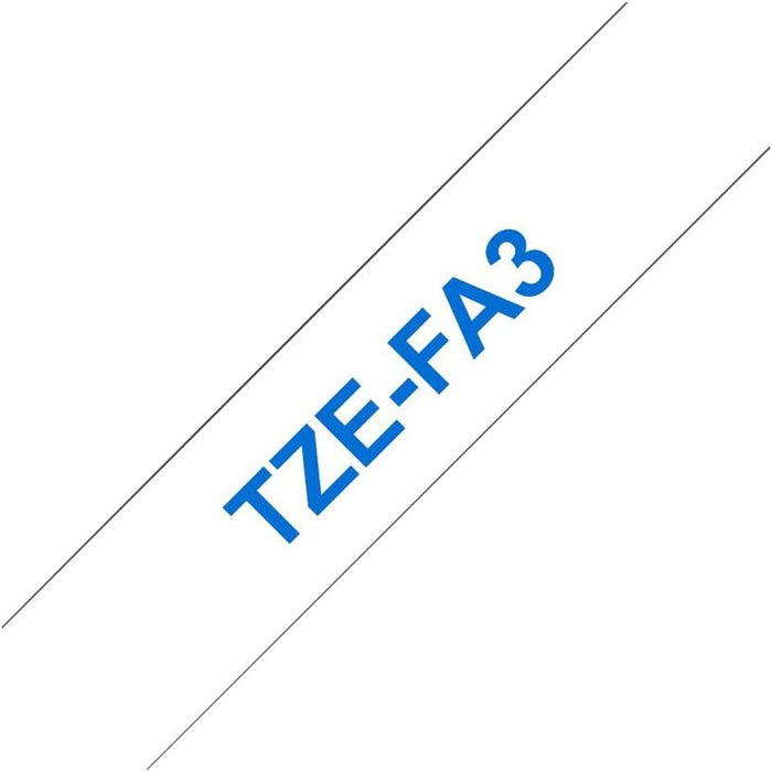 Brother TZEFA3 Nastro in tessuto STIRABILE da 12 mm (3 m) Blu/Bianco