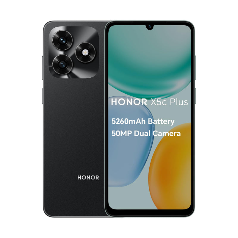 HONOR X5c Plus,Unlocked Mobile Phones, 6.74-Inch 90Hz Bright and Dynamic Display,128GB,5260 mAh Long-lasting Battery,50 MP Ultra-Clear Dual Camera,Powerful 8-Cores Processor,Dual SIM, Android 15,Black