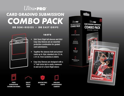 Ultra Pro Card Sleeves Grading Submission Combo - Standard Size (Semi-Rigid & Easy Pull Tab Sleeves) (50 ct