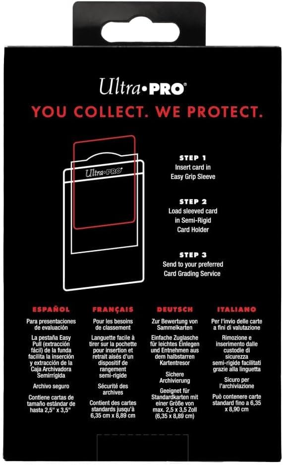 Ultra Pro Card Sleeves Grading Submission Combo - Standard Size (Semi-Rigid & Easy Pull Tab Sleeves) (50 ct