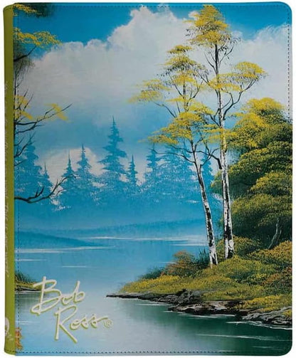 Ultra PRO - Bob Ross Lakeside Path 9-Pocket Zippered PRO-Binder, Trading Card Collector Organizer Bob Ross Merch Premium Storage Leatherette Binder Side-Loading Scenic Artwork