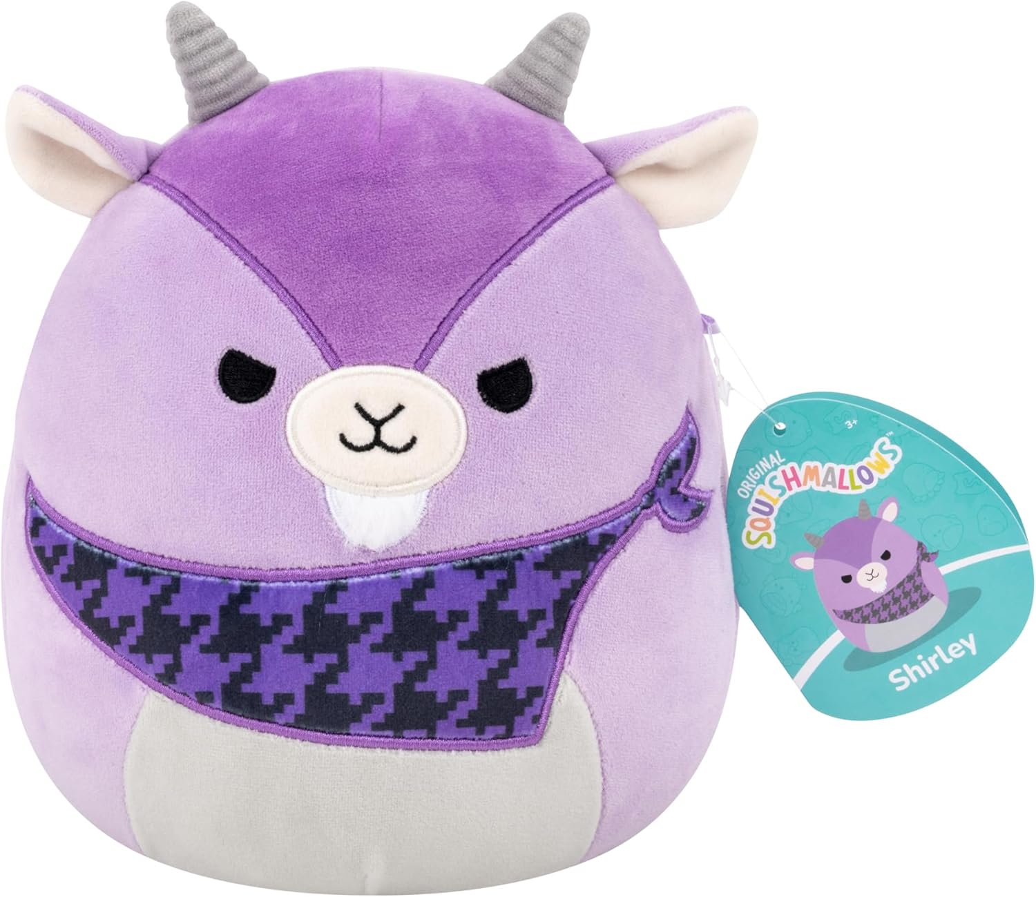Squishmallows Original 7.5-Inch Shirley the Purple Goat | Collectable Cute Plush Toy, Cuddly Toys for Children, Soft Toys, Cute Teddies Suitable for Girls and Boys Ages 3
