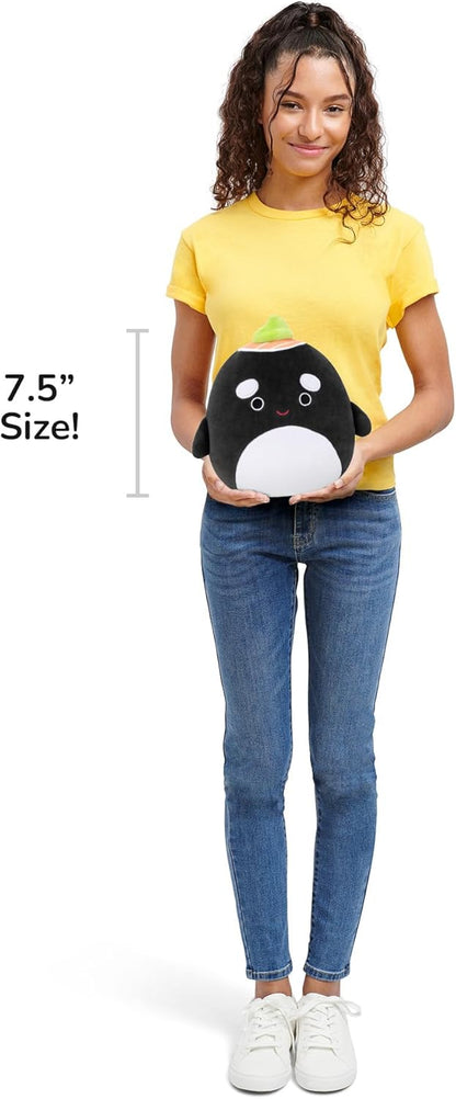 Squishmallows Original 7.5-Inch Kai the Black Sushi Orca Whale | Collectable Cute Plush Toy, Cuddly Toys for Children, Soft Toys, Cute Teddies Suitable for Girls and Boys Ages 3