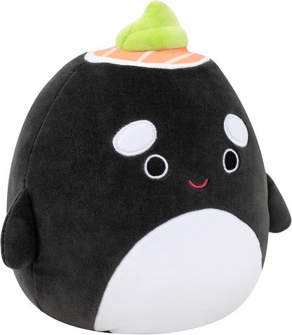 Squishmallows Original 7.5-Inch Kai the Black Sushi Orca Whale | Collectable Cute Plush Toy, Cuddly Toys for Children, Soft Toys, Cute Teddies Suitable for Girls and Boys Ages 3