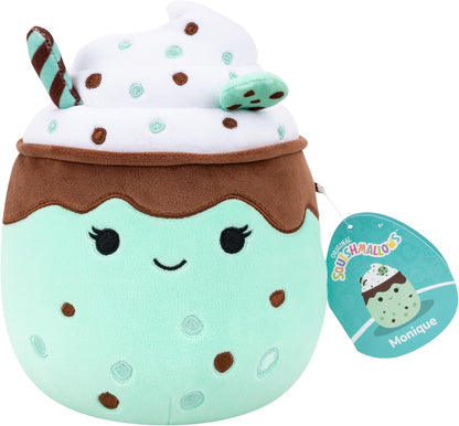 Squishmallows Original 7.5-Inch Monique the Mint Chocolate Chip Milkshake | Collectable Cute Plush Toy, Cuddly Toys for Children, Soft Toys, Cute Teddies Suitable for Girls and Boys Ages 3+
