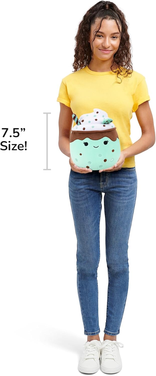 Squishmallows Original 7.5-Inch Monique the Mint Chocolate Chip Milkshake | Collectable Cute Plush Toy, Cuddly Toys for Children, Soft Toys, Cute Teddies Suitable for Girls and Boys Ages 3+