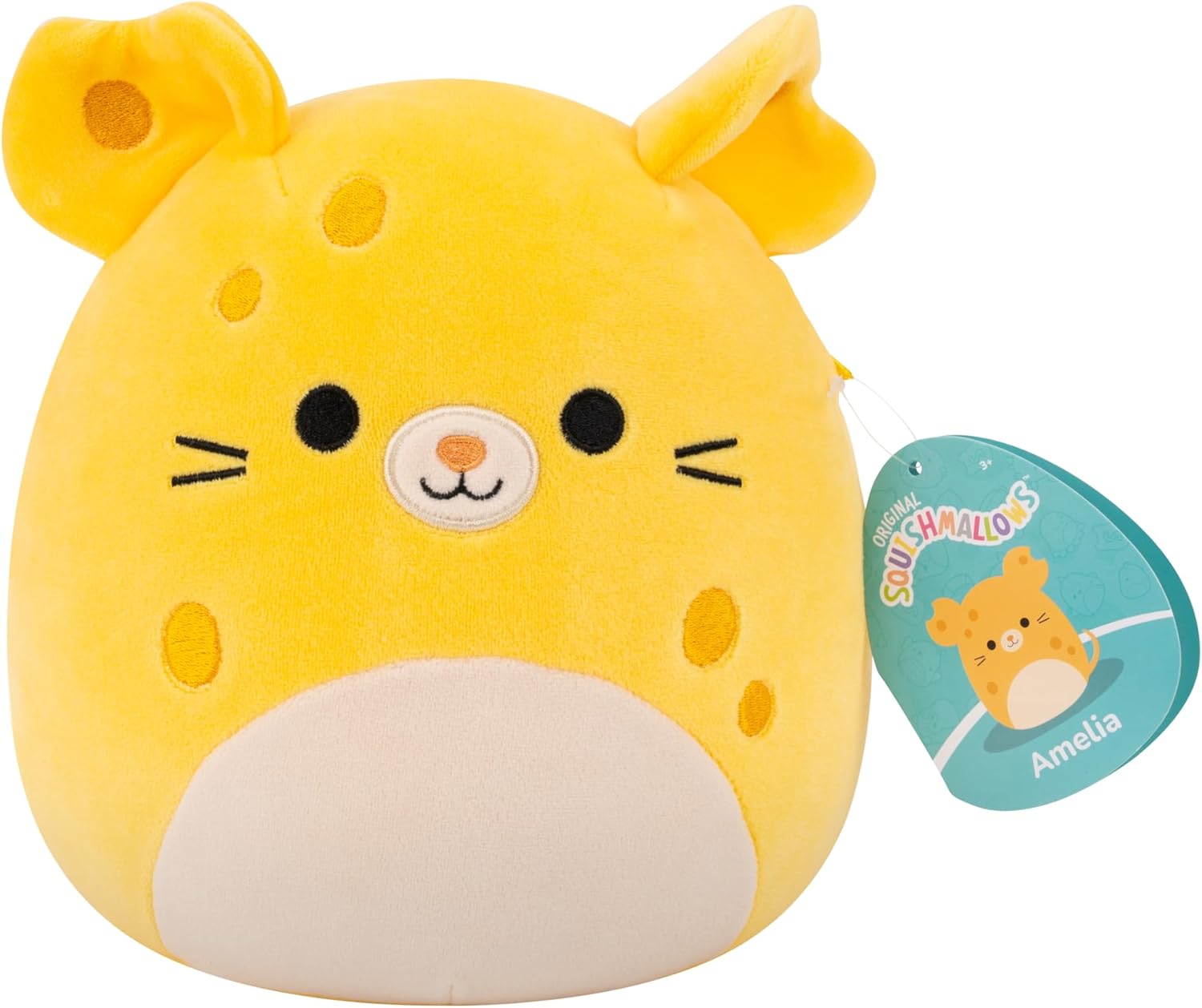 Squishmallows Original 7.5-Inch Amelia the Yellow Cheese Mouse | Collectable Cute Plush Toy, Cuddly Toys for Children, Soft Toys, Cute Teddies Suitable for Girls and Boys Ages 3