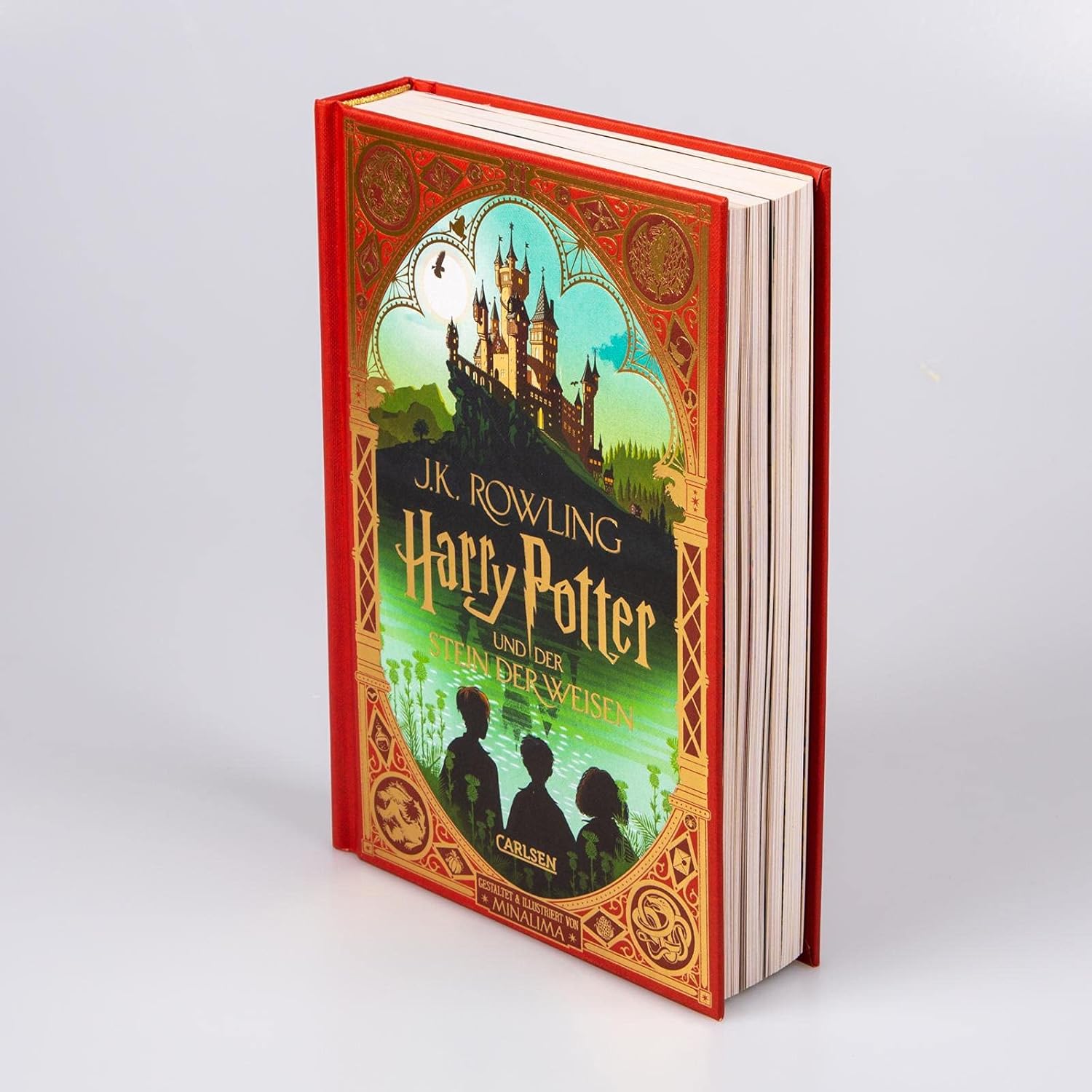 Harry Potter und der Stein der Weisen (Papierkunst-Edition mit 3D-Aufklapp-Elementen 1): Farbig illustrierte Schmuckausgabe mit Goldprägung und Pop-Up-Elementen