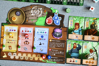 Lucky Duck Games: Potions of Azerland | Strategy Game | Gather Resources to Study, Brew and Trade Potions In Your Town | 1-4 Players, Ages 12+