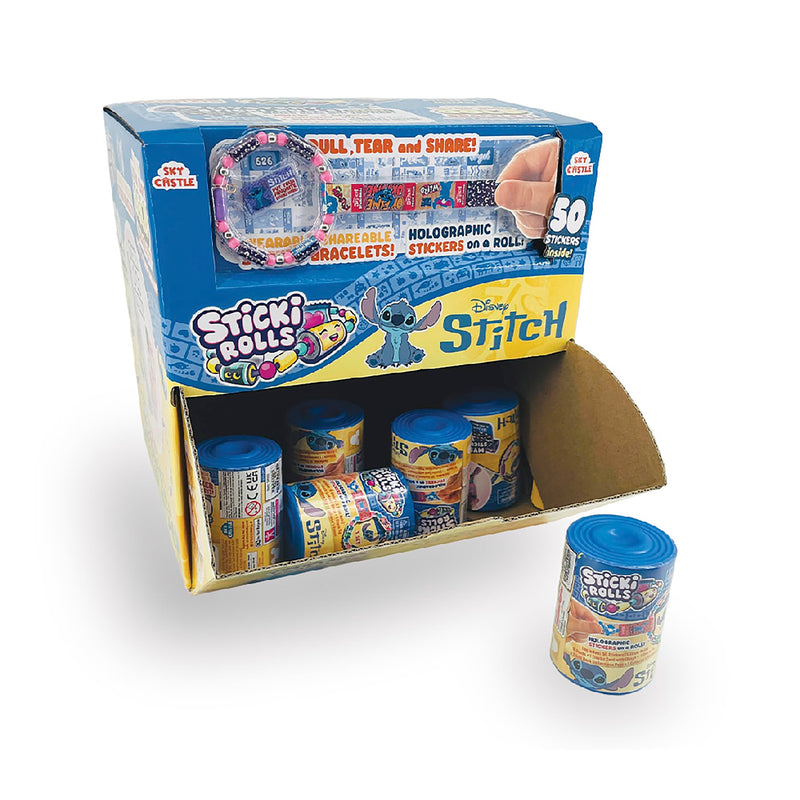 Sticki Rolls Stitch Capsule, Wearable Sticker Jewellery, Collectable Toys, Disney Stitch, Styles May Vary, One Supplied at Random, Blue