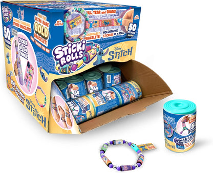 Sticki Rolls Stitch Capsule, Wearable Sticker Jewellery, Collectable Toys, Disney Stitch, Styles May Vary, One Supplied at Random, Blue