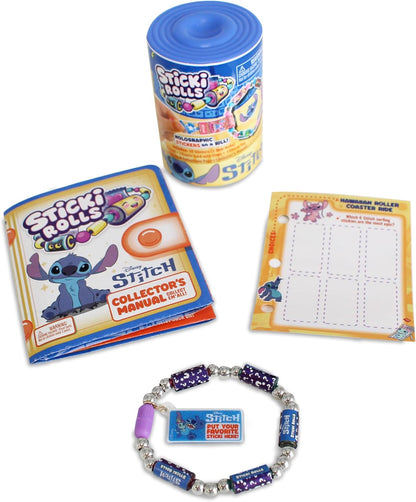 Sticki Rolls Stitch Capsule, Wearable Sticker Jewellery, Collectable Toys, Disney Stitch, Styles May Vary, One Supplied at Random, Blue