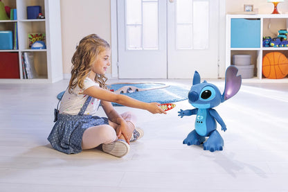 Lexibook, Disney Stitch, interactief speelgoed, Bilingue Engels Duits, gebarenbesturing en afstandsbediening, reageert op aanraking, programmeerbaar, twee snelheden, blauw, STITCHi3