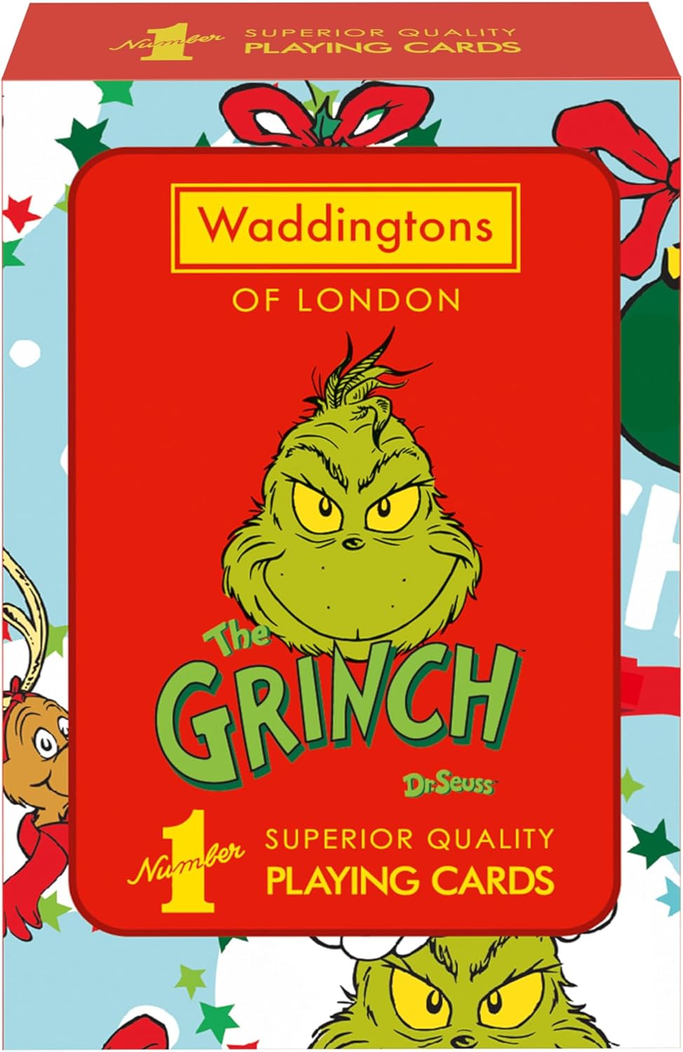 Waddingtons Number 1 The Grinch Playing Cards play fish, slap jack, crazy eights and rummy, Travel Companion, Gifts and Toys for Boys, Girls and Adults