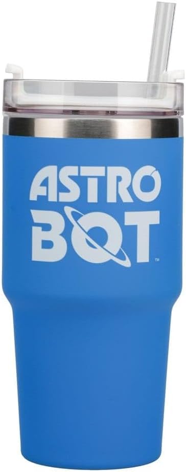 Astro Bot Gamer Cup 600 ml (20 once) Tazza termica da viaggio con coperchio multi-way e finitura morbida al tatto, mantiene le bevande calde o fredde, bottiglia d'acqua riutilizzabile per giocatori e