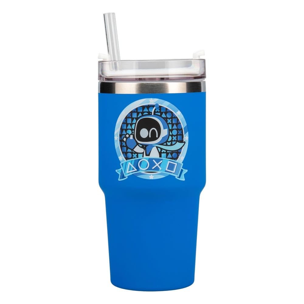 Astro Bot Gamer Cup 600 ml (20 once) Tazza termica da viaggio con coperchio multi-way e finitura morbida al tatto, mantiene le bevande calde o fredde, bottiglia d'acqua riutilizzabile per giocatori e