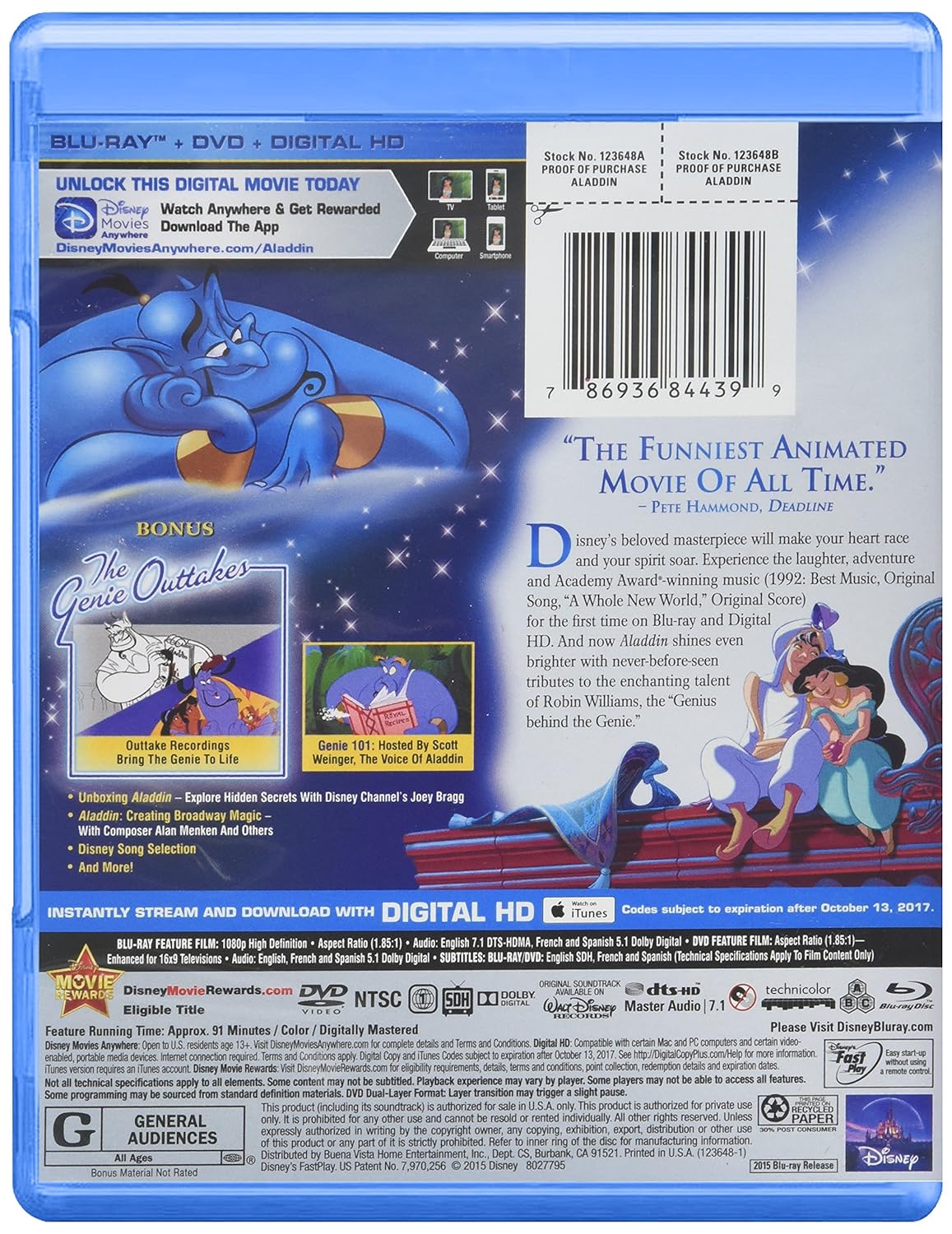 Aladdin: Diamond Edition (Blu-ray/DVD/Digital HD