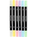 Textile markers, line 2,3+3,6 mm, pastel colours, 6 pc/ 1 pack