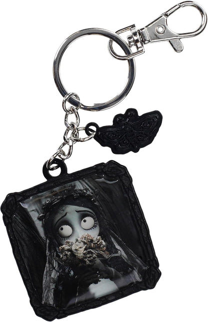 SD TOYS Schlüsselanhänger aus Metall mit Blumen der Braut (Corpse Bride), Silber metallic, S, Vintage